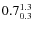 $ 0.7^{\rm 1.3}_{0.3} $