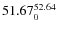 $ 51.67^{\rm 52.64}_{0} $