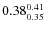 $ 0.38^{\rm0.41}_{0.35} $