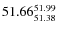 $ 51.66^{\rm 51.99}_{51.38} $