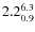 $ 2.2^{\rm 6.3}_{0.9} $