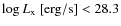 $\log{L_{\rm x}}~{\rm [erg/s]} < 28.3$