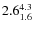 $ 2.6^{\rm 4.3}_{1.6} $