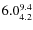 $ 6.0^{\rm 9.4}_{4.2} $