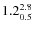 $ 1.2^{\rm 2.8}_{0.5} $