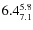 $ 6.4^{\rm 5.8}_{7.1} $