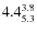 $ 4.4^{\rm 3.8}_{5.3} $