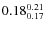 $ 0.18^{\rm0.21}_{0.17} $