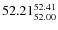 $ 52.21^{\rm 52.41}_{52.00}$