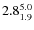 $ 2.8^{\rm 5.0}_{1.9} $
