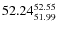 $ 52.24^{\rm 52.55}_{51.99} $