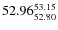 $ 52.96^{\rm 53.15}_{52.80} $