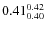 $ 0.41^{\rm0.42}_{0.40} $