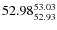 $ 52.98^{\rm 53.03}_{52.93} $