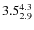 $ 3.5^{\rm 4.3}_{2.9} $