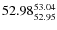 $ 52.98^{\rm 53.04}_{52.95} $