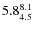 $ 5.8^{\rm 8.1}_{4.5} $