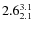 $ 2.6^{\rm 3.1}_{2.1} $