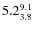 $ 5.2^{\rm 9.1}_{3.8} $