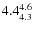 $ 4.4^{\rm 4.6}_{4.3} $