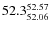 $ 52.3^{\rm 52.57}_{52.06} $