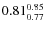 $ 0.81^{\rm0.85}_{0.77} $