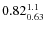 $ 0.82^{\rm 1.1}_{0.63} $