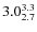 $ 3.0^{\rm 3.3}_{2.7} $
