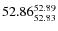 $ 52.86^{\rm 52.89}_{52.83} $
