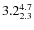 $ 3.2^{\rm 4.7}_{2.3} $