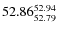 $ 52.86^{\rm 52.94}_{52.79} $