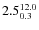 $ 2.5^{\rm 12.0}_{0.3} $