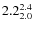 $ 2.2^{\rm 2.4}_{2.0} $