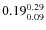 $ 0.19^{\rm0.29}_{0.09} $
