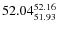 $ 52.04^{\rm 52.16}_{51.93} $
