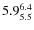 $ 5.9^{\rm 6.4}_{5.5} $