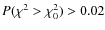 $P(\chi^2 > \chi^2_0) > 0.02$