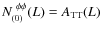 $N_{(0)}^{~ \phi\phi}(L) = A_{{\rm TT}}(L)$