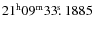 $21^{\rm h}09^{\rm m}33\hbox{$.\!\!^{\rm s}$ }1885$
