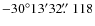 $-30^\circ13^\prime32\hbox{$.\!\!^{\prime\prime}$ }118$