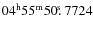$04^{\rm h}55^{\rm m}50\hbox{$.\!\!^{\rm s}$ }7724$