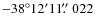 $-38^\circ12^\prime11\hbox{$.\!\!^{\prime\prime}$ }022$