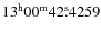 $13^{\rm h}00^{\rm m}42\rlap{.}^{\rm s}4259$