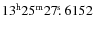 $13^{\rm h}25^{\rm m}27\hbox{$.\!\!^{\rm s}$ }6152$