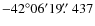 $-42^\circ06^\prime19\hbox{$.\!\!^{\prime\prime}$ }437$