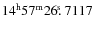 $14^{\rm h}57^{\rm m}26\hbox{$.\!\!^{\rm s}$ }7117$