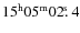 $15^{\rm h}05^{\rm m}02\hbox{$.\!\!^{\rm s}$ }4$