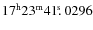 $17^{\rm h}23^{\rm m}41\hbox{$.\!\!^{\rm s}$ }0296$