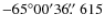 $-65^\circ00^\prime36\hbox{$.\!\!^{\prime\prime}$ }615$