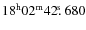 $18^{\rm h}02^{\rm m}42\hbox{$.\!\!^{\rm s}$ }680$